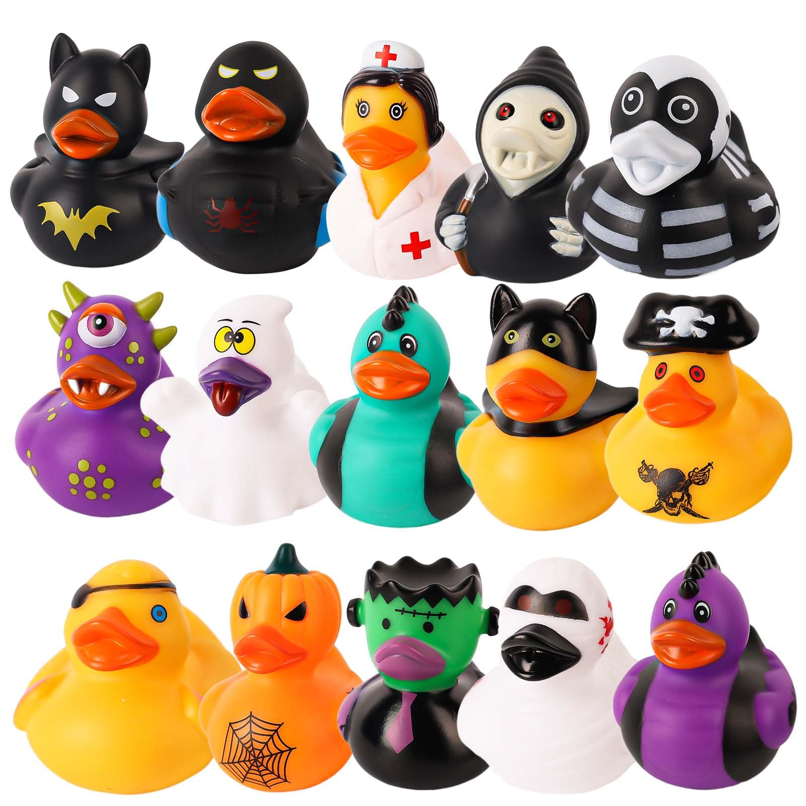 Rubber Duck Bath - 12/24/36 buah bebek karet Halloween, bebek