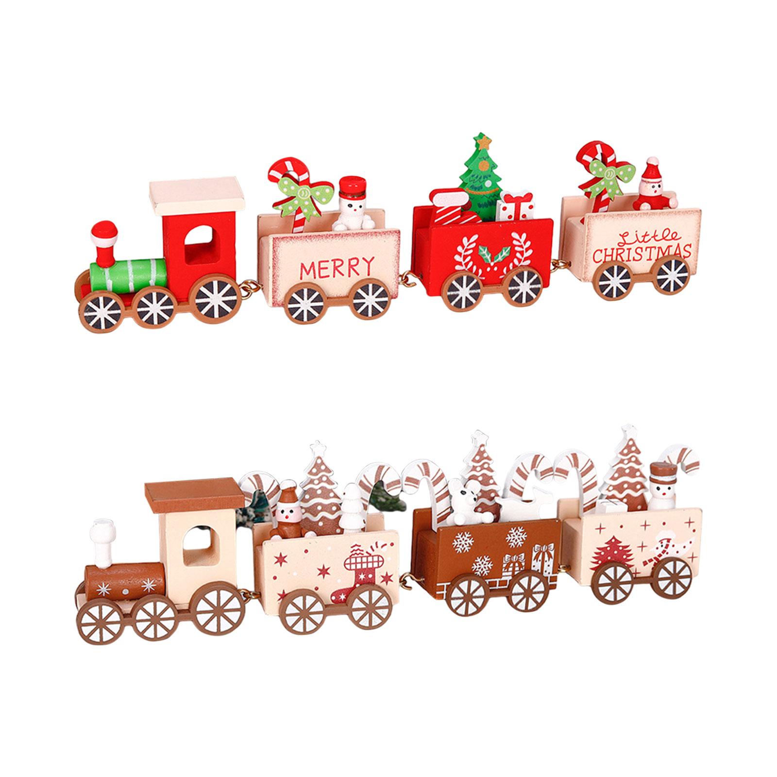 Top Kids Xmas Toys - Kereta Kayu Ornamen Natal Dekoratif Atas