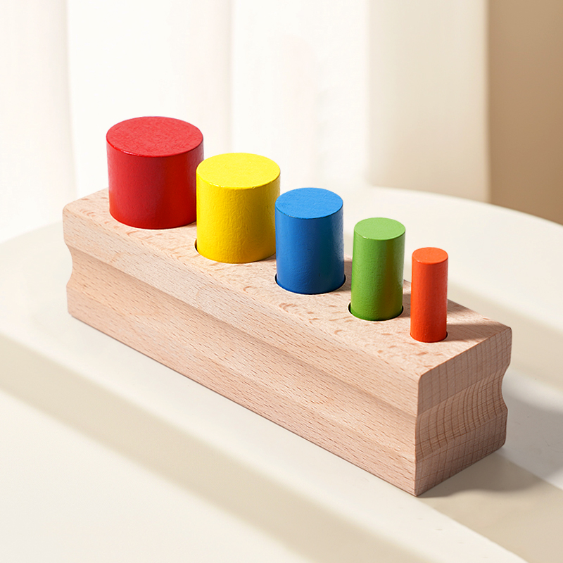 Kid Toys Ads - Mainan Blok Silinder Kayu Berwarna-warni Montessori