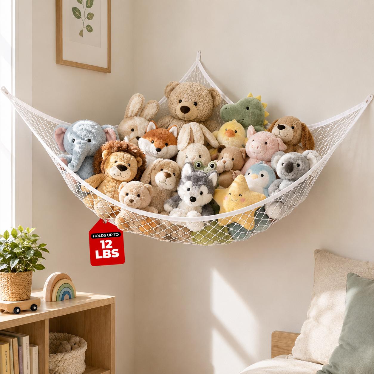 Kids Toys Kids Toys - Jaring Penyimpanan Mainan Gantung, Organizer Boneka
