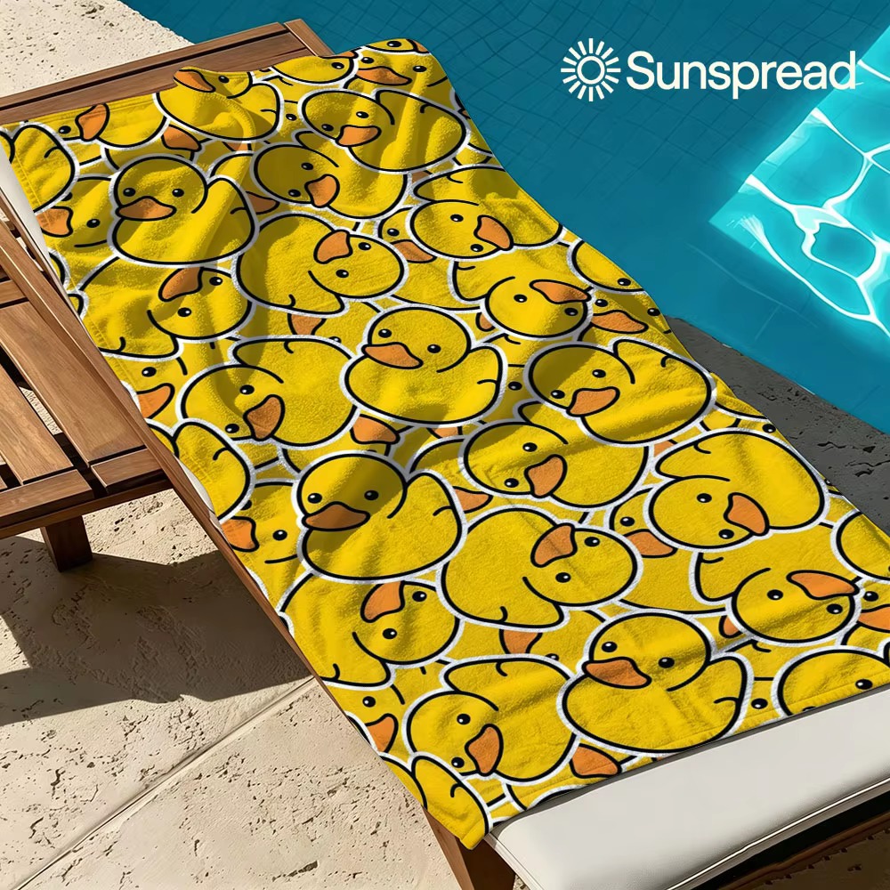Rubber Duck Bath - Handuk Pantai Bebek Karet Kuning Cepat