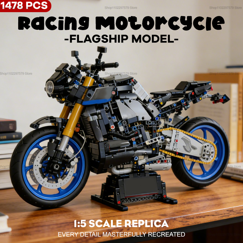 Kids Toys Delivery Today - 1478pcs Set Blok Bangunan Motor Balap,