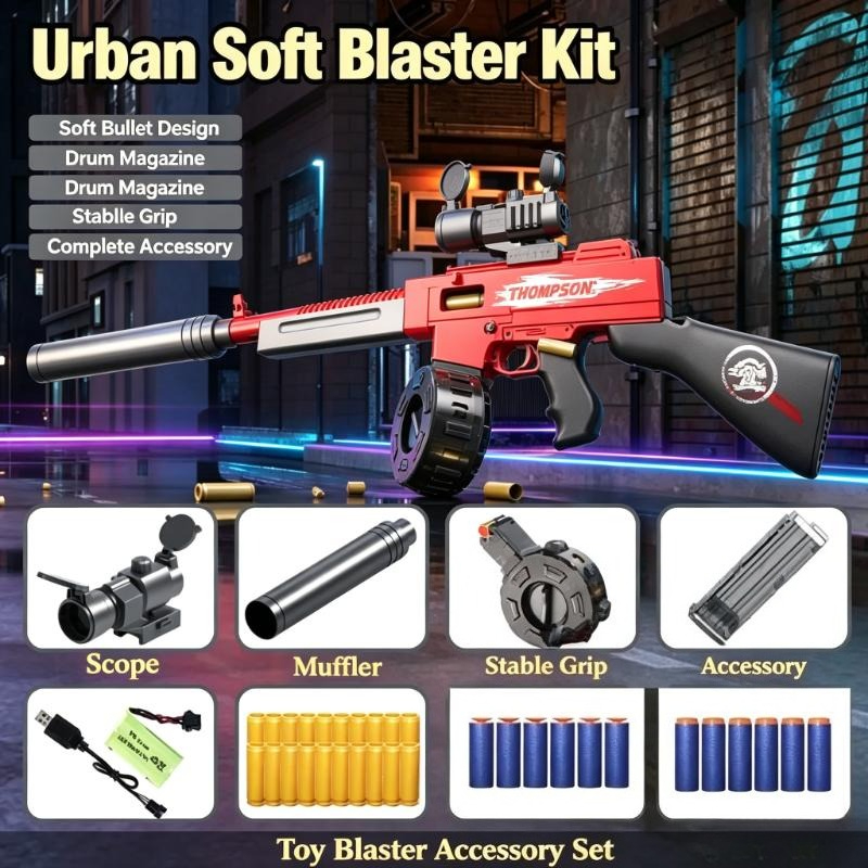 Foam Dart Gun - Model Mainan Peluru Lunak Elektrik, Gaya